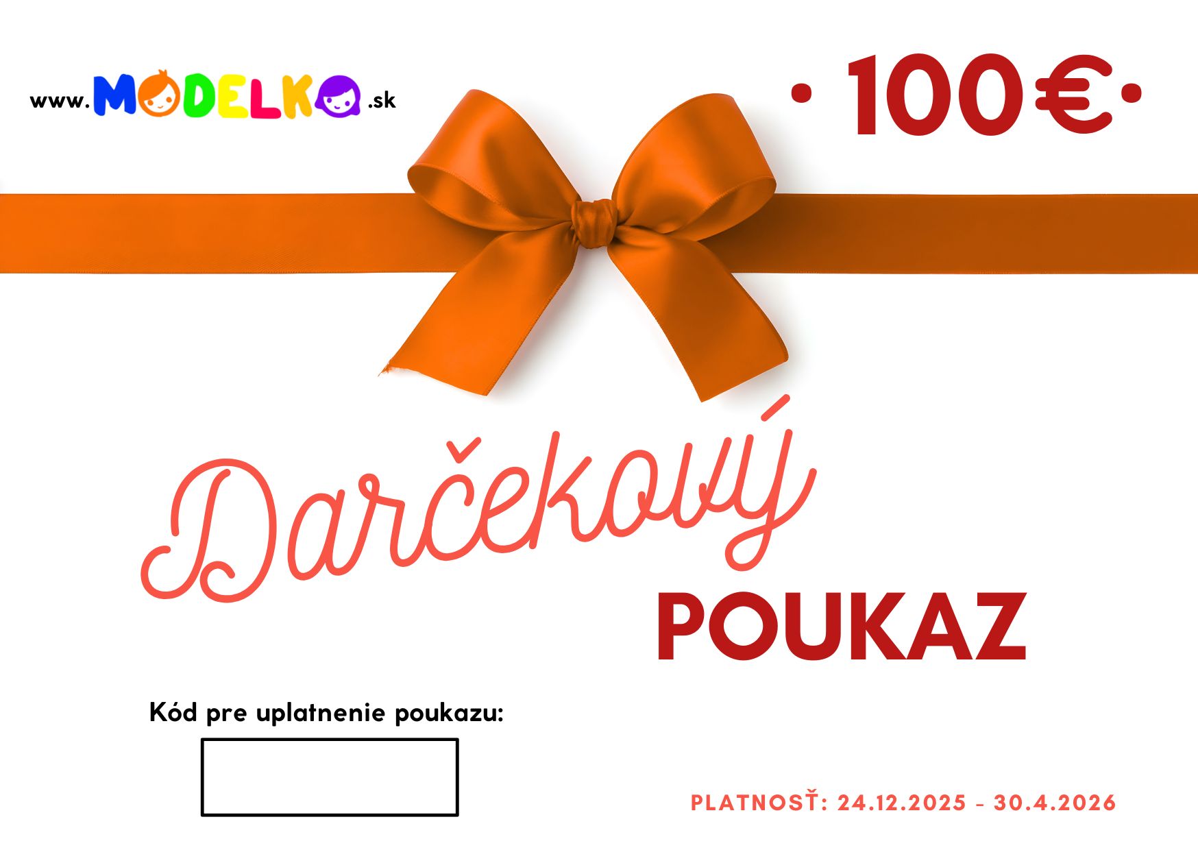 darčeková poukážka 100